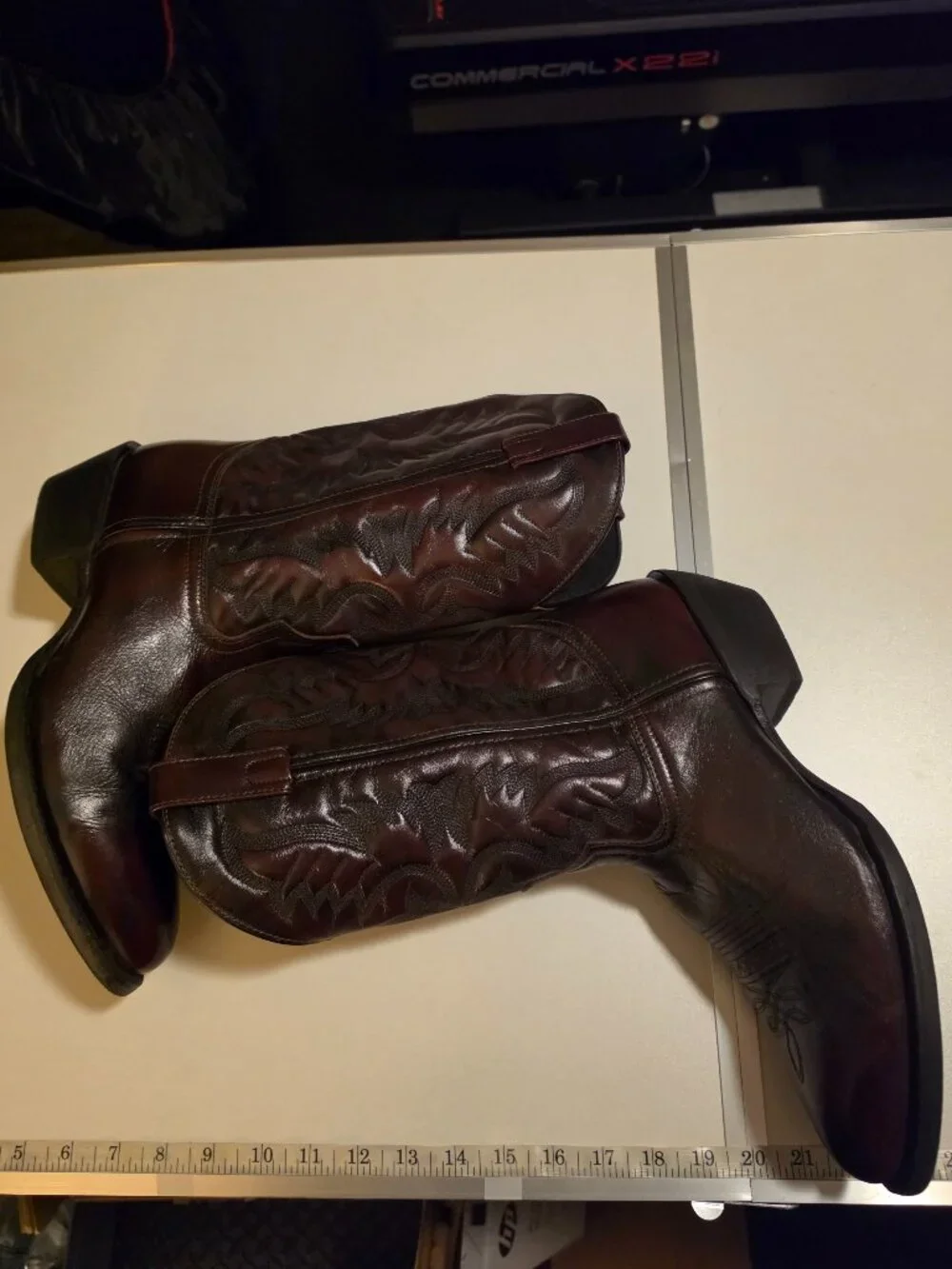 Laredo Men's Lawton Black Cherry Western Boots Sz 12D